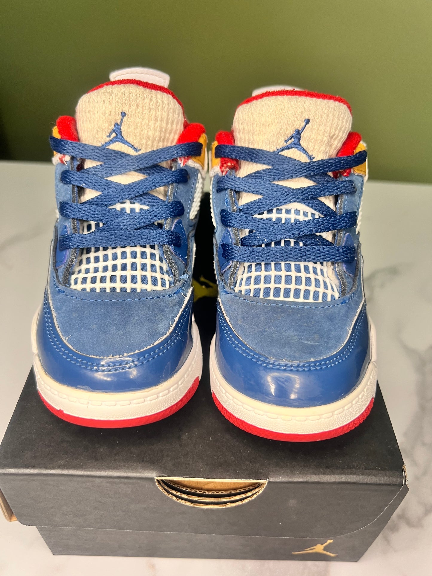 Jordan 4 Retro (TD) Blue Red White 9C