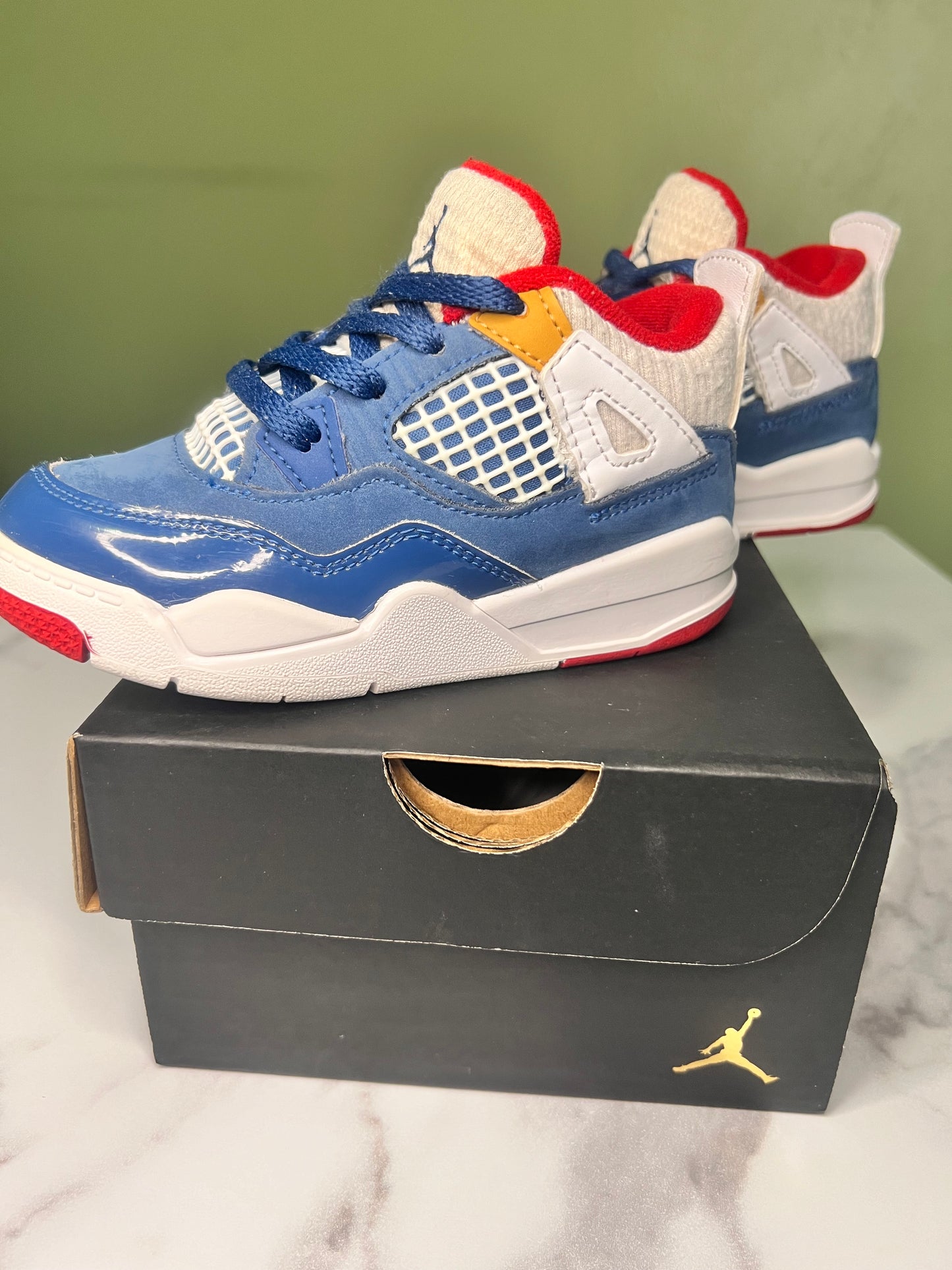 Jordan 4 Retro (TD) Blue Red White 9C
