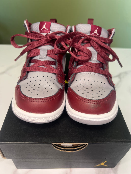 Jordan 1 Mid (TD) Burgundy Grey 9C