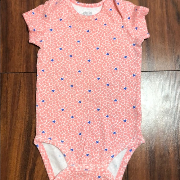 Carter’s Blue Heart Onesie Pink Blue