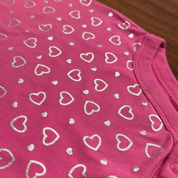 Garanimals Pink & Silver Heart Onesie Bodysuit
