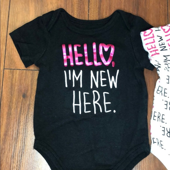 Mini B Hello Onesie Bodysuits (2 Piece)