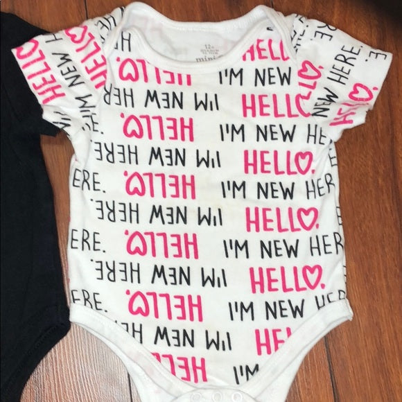 Mini B Hello Onesie Bodysuits (2 Piece)