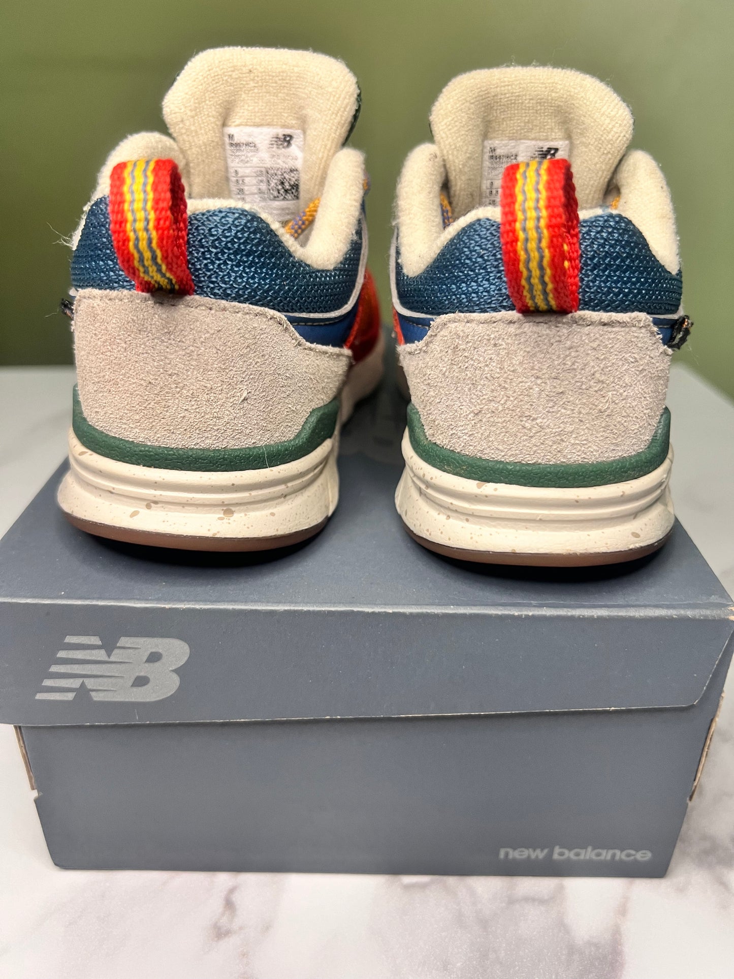 New Balance 997 Orange Blue Green Yellow 9C