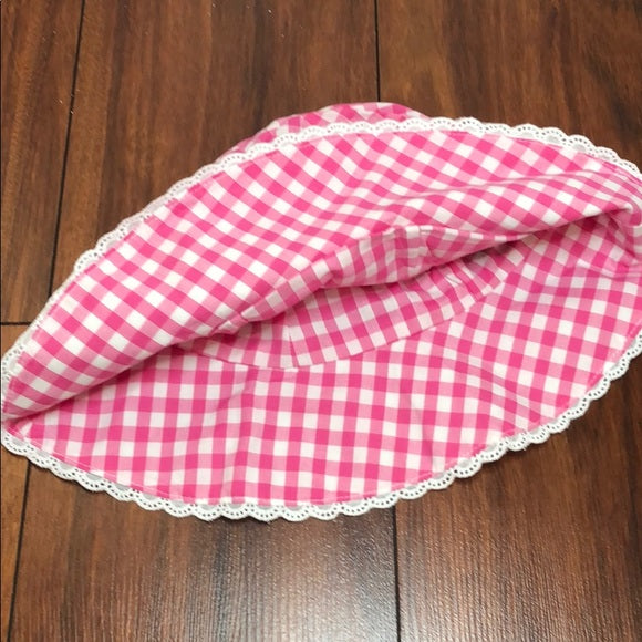 Polo Plaid Dress and Hat Pink and White