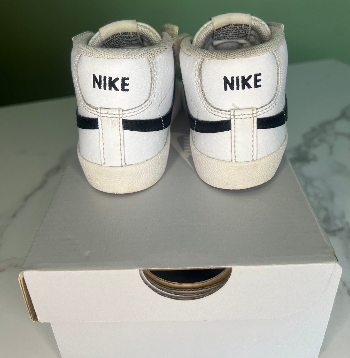 Nike Blazer Mid 77 (TD) White, Black & Grey Sneakers 7C