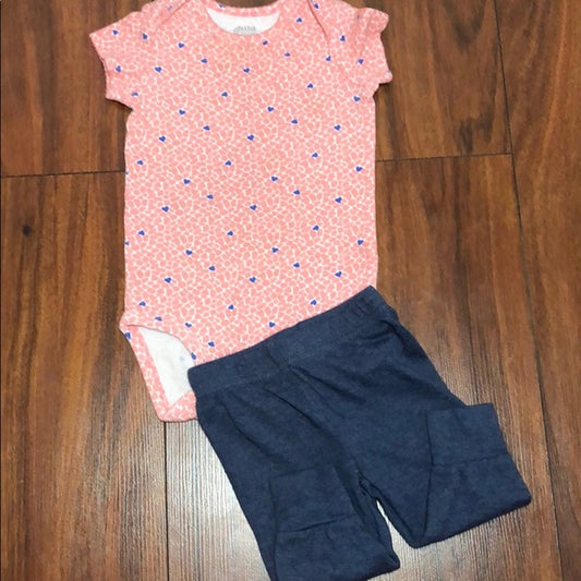 Carter’s Blue Heart Onesie Pink Blue