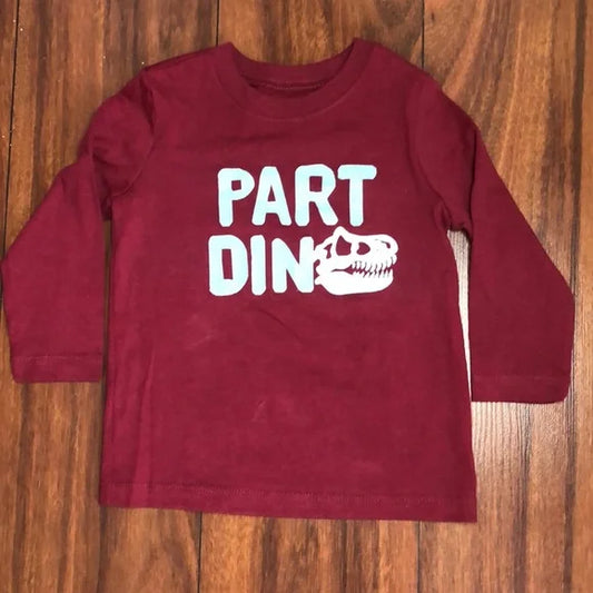 Carter’s Long Sleeve Burgundy Dino Shirt