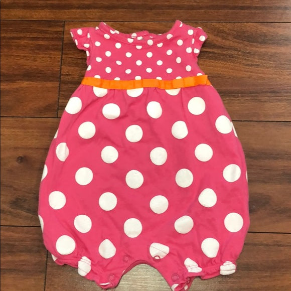 Carter’s Pink Romper With White Polka Dots