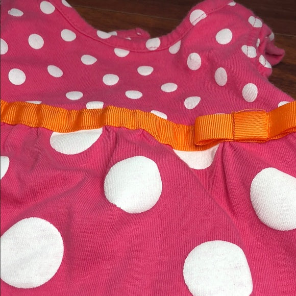 Carter’s Pink Romper With White Polka Dots