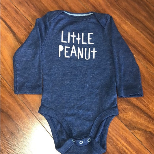 Cloud Island Little Peanut Blue & White Onesie