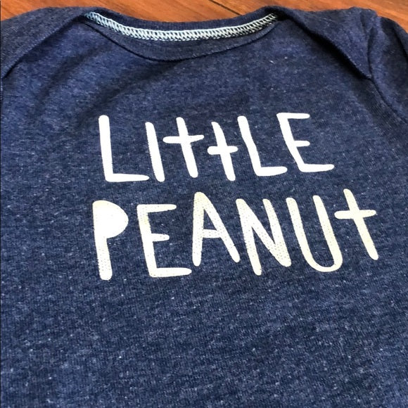 Cloud Island Little Peanut Blue & White Onesie