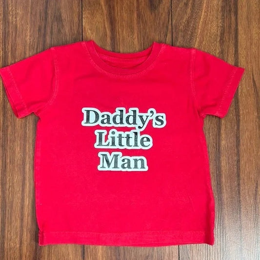 French Daddy's Little Man Red Black and White T-Shirt