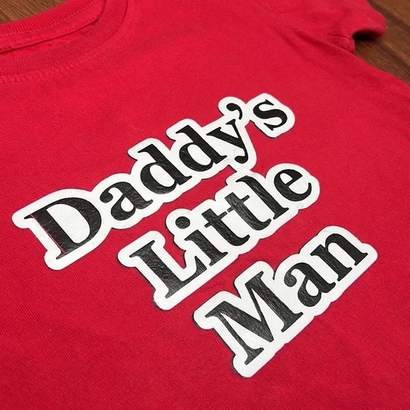 French Daddy's Little Man Red Black and White T-Shirt