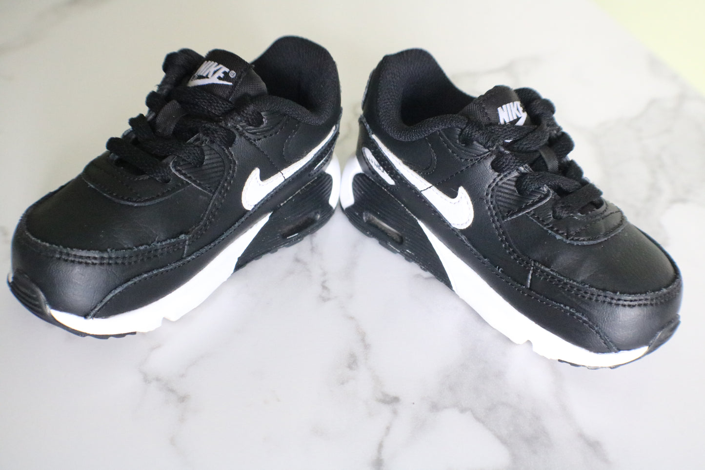 Nike Air Max 90 (TD) Black & White Sneakers 8C