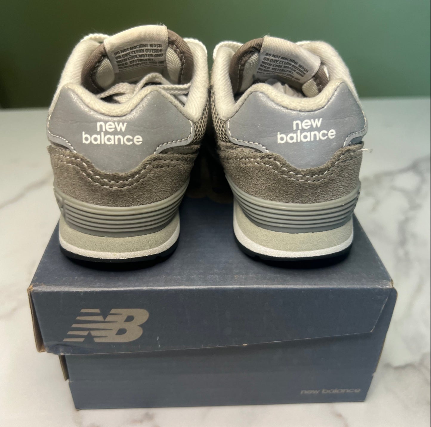 New Balance 574 Gray White Sneakers (TD) 7C