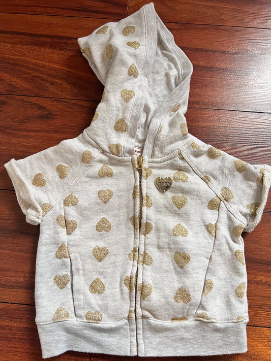 Juicy Couture Gold & Cream Heart Shirt w/Hood