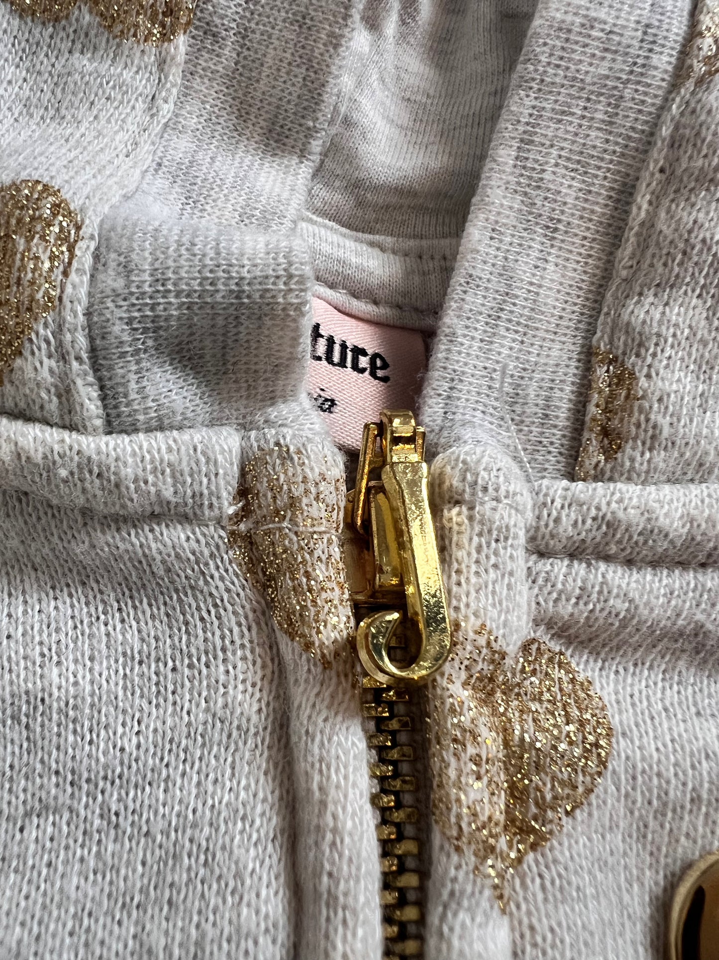 Juicy Couture Gold & Cream Heart Shirt w/Hood