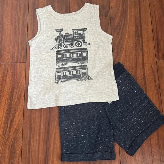 Old Navy & Gymboree Train Tank and Shorts Outfit
