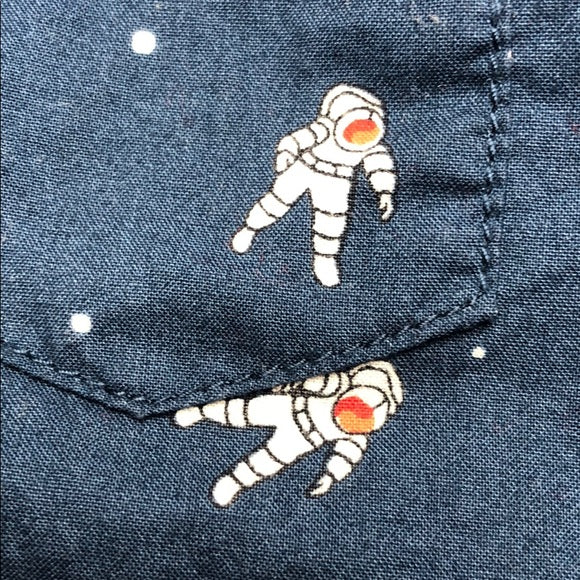 OshKosh Bgosh Blue Astronaut Button Down Bodysuit