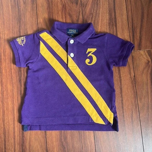 Polo Ralph Lauren Purple Yellow Collar Shirt