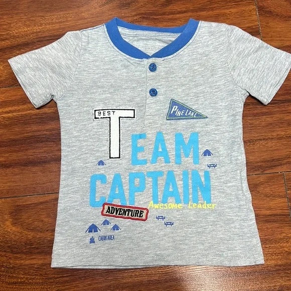 Team Captain Blue Grey Shirt Short Outfit