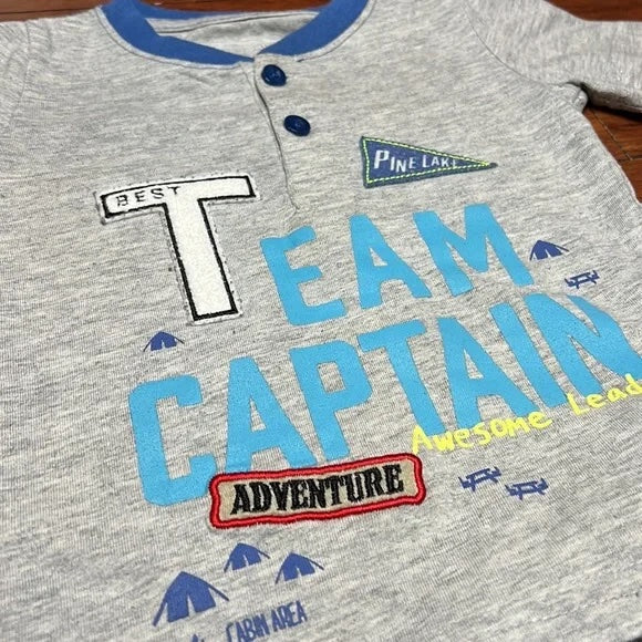 Team Captain Blue Grey Shirt Short Outfit